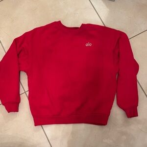 ALO Yoga women's  Vibrant Red Crewneck Sweater